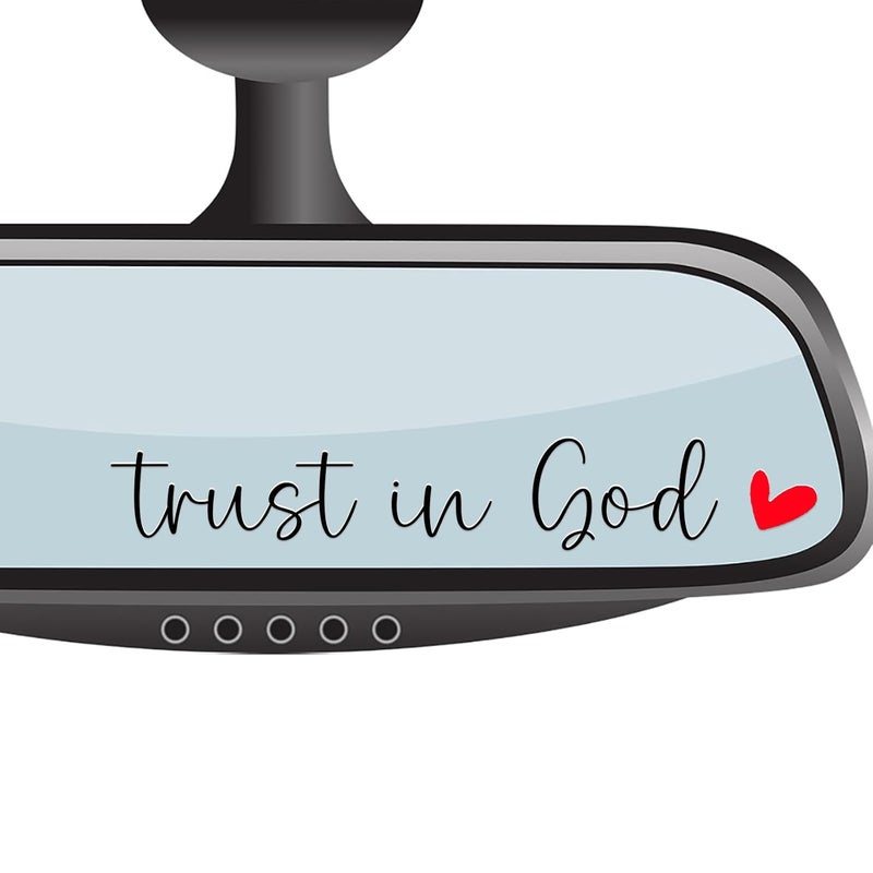 CIKTCOKO 4 x Trust In God Rear View Mirror Decal,Car Stickers For Women, Jesus Car Decal,Rearview Mirror Sticker,Car Window Decal,Vanity Mirror Decal,Affirmation Sticker,Water Bottle,Tumblers Sticker - Image 1